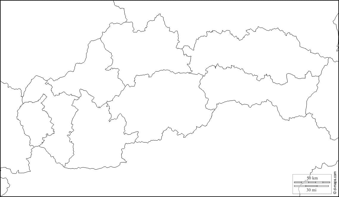 નકશો સ્લોવેકિયા ખાલી