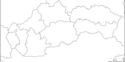 નકશો સ્લોવેકિયા ખાલી 