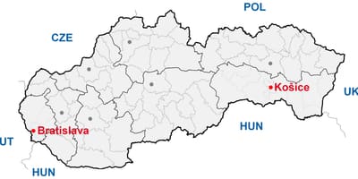 નકશો kosice સ્લોવેકિયા